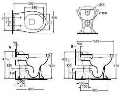 Azzurra Унитаз приставной Jubilaeum JUB100B1/P – фотография-2
